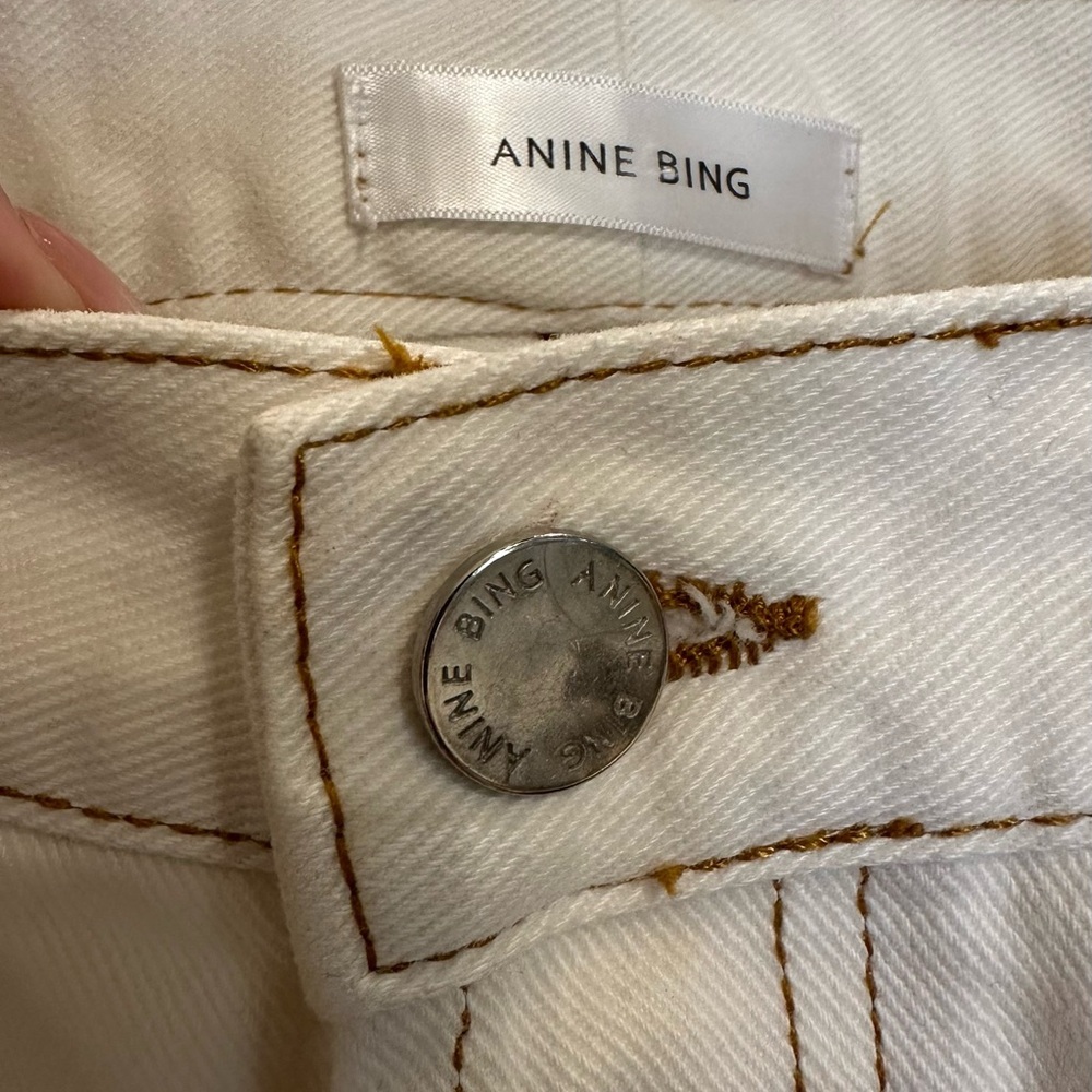 Anine Bing Jackie Straight Leg Jeans in Vanilla Size 28 - Picture 6 of 8
